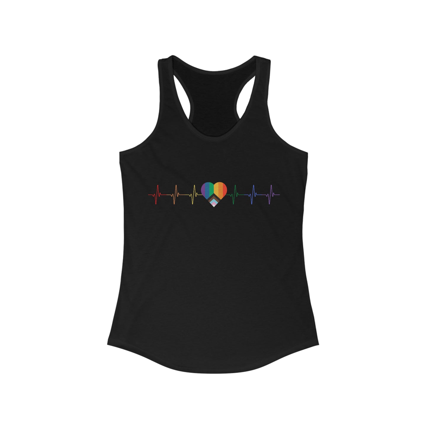 Pride Pulse Rainbow Heart Tank Top